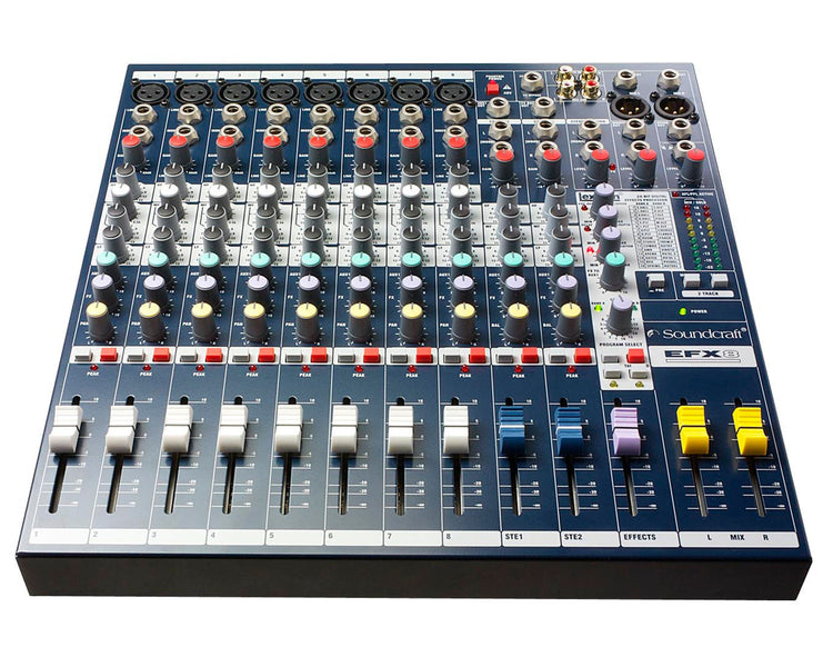SOUEFX8 - Soundcraft EFX8 8:2 Mixer 8 Mic 2 Stereo i or p and Effects Exc Rack Kit Image 1
