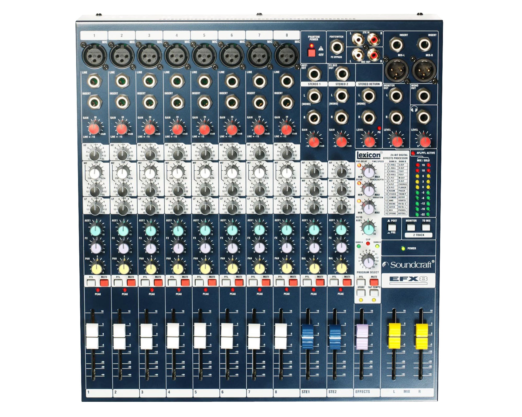 SOUEFX8 - Soundcraft EFX8 8:2 Mixer 8 Mic 2 Stereo i or p and Effects Exc Rack Kit Image 2