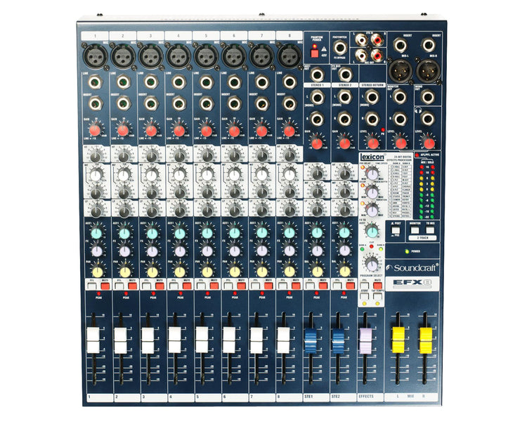 SOUEFX8 - Soundcraft EFX8 8:2 Mixer 8 Mic 2 Stereo i or p and Effects Exc Rack Kit Image 2