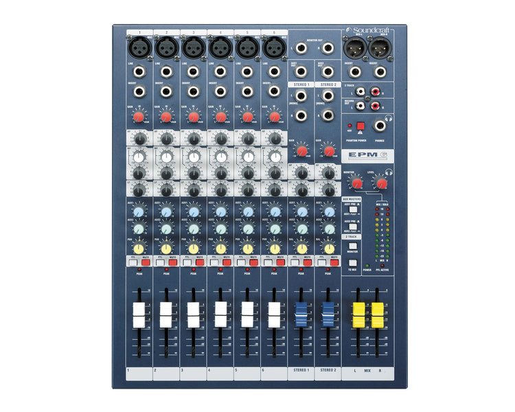 SOUEPM6 - Soundcraft EPM6 6:2 Multipurpose Mixer 6 Mic 2 Stereo i or p Exc Rack Kit Image 1