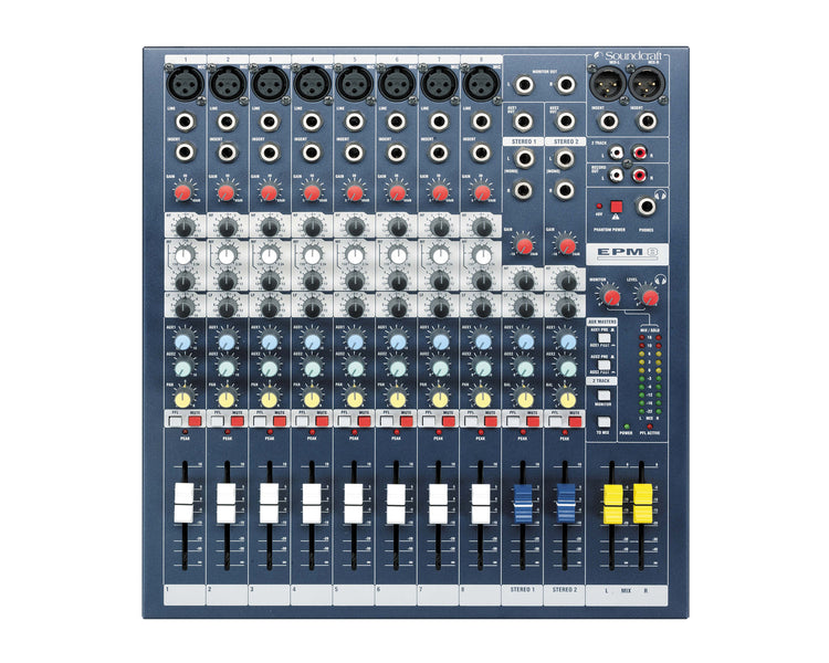 SOUEPM8 - Soundcraft EPM8 8:2 Multipurpose Mixer 8 Mic 2 Stereo i or p Exc Rack Kit Image 1