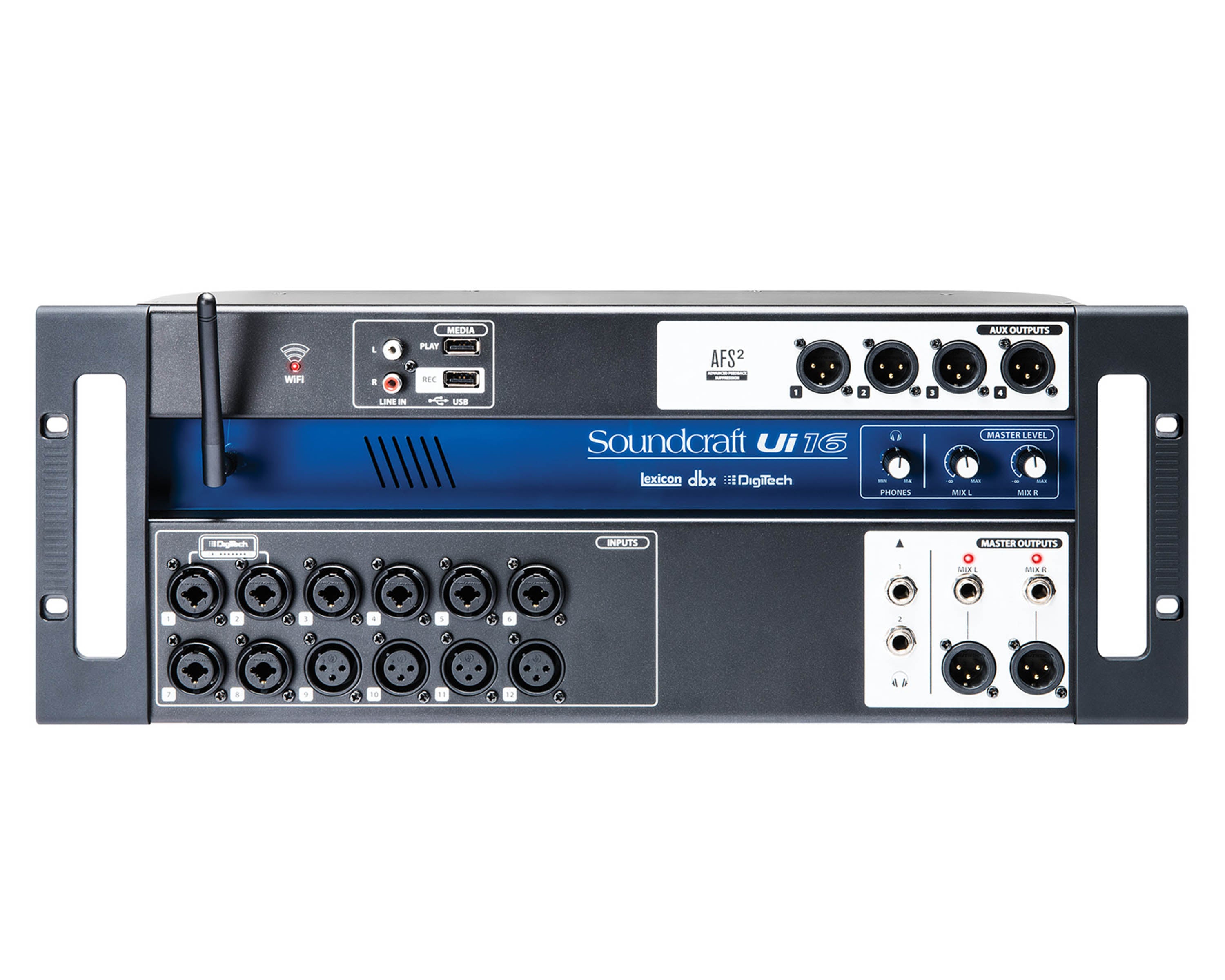 SOUUI16 - Soundcraft Ui16 Remote Cont 16i or p Digital Mixer Built In WiFi 19inch Rack Image 1