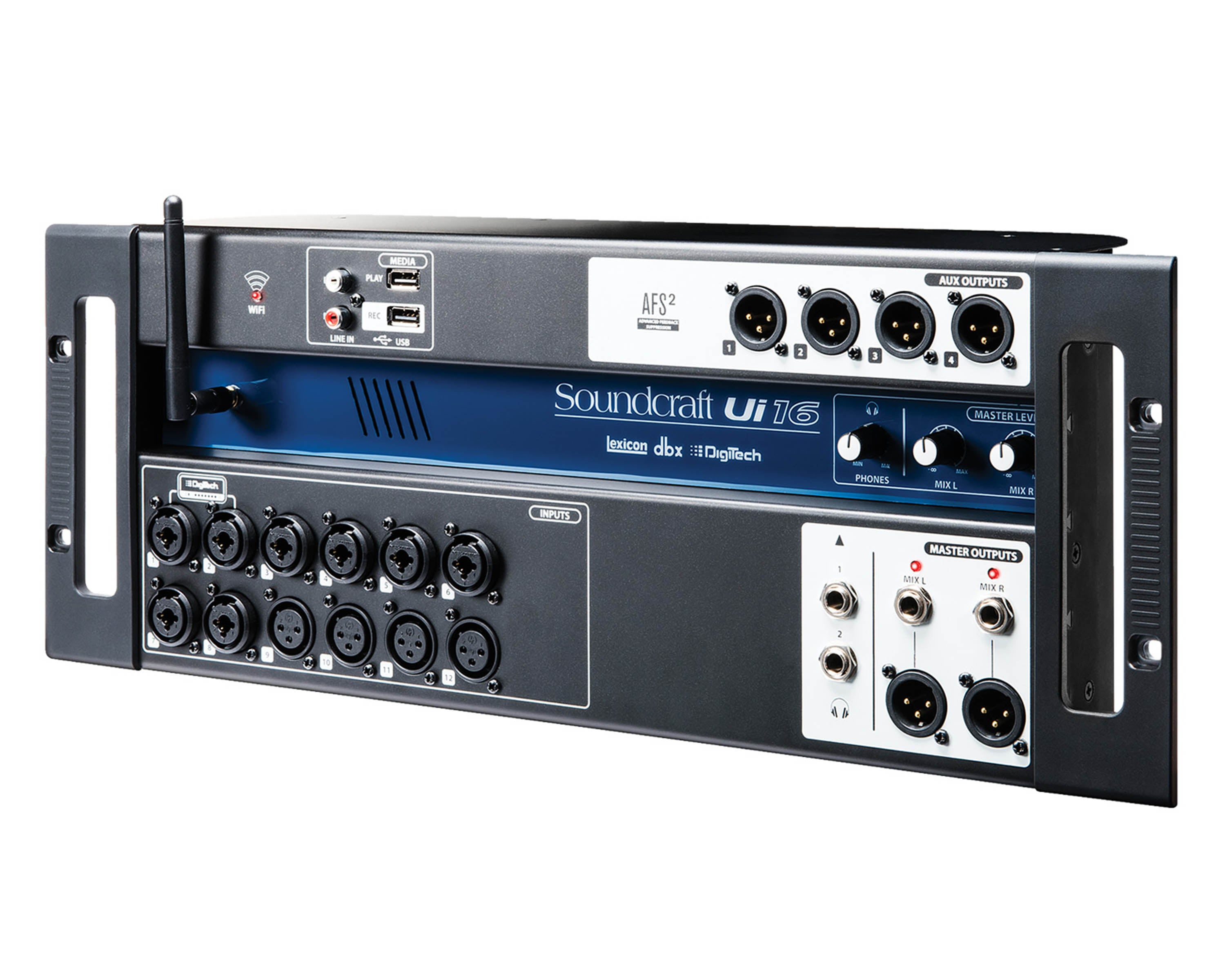 SOUUI16 - Soundcraft Ui16 Remote Cont 16i or p Digital Mixer Built In WiFi 19inch Rack Image 2