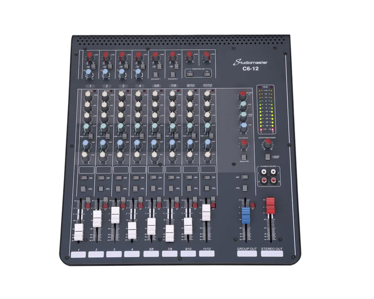 STUC612 - Studiomaster C6 12 12CH Compact Mixer 12 input or 6 Mic or 4 Stereo or 3bandEQ Image 1
