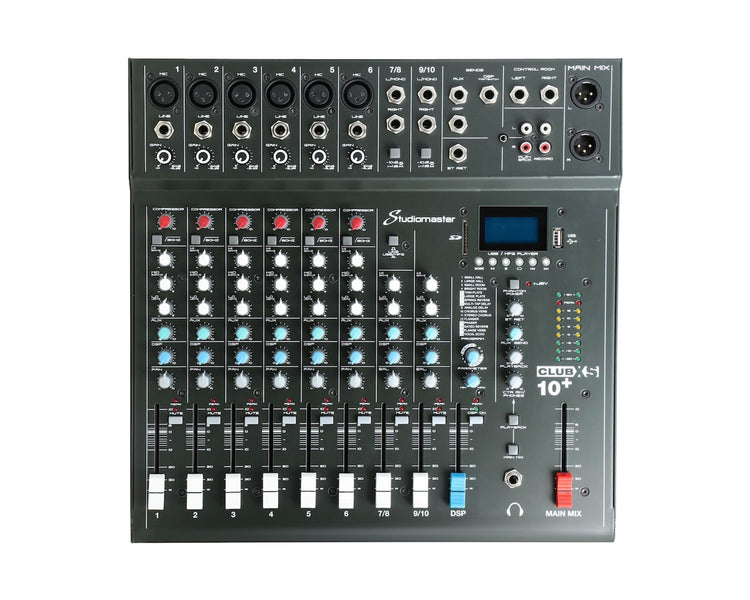 STUCLUBXS10P - Studiomaster Club XS 10 and 8CH Analogue DSP Mixer 8 Inputs or 4 Mic or 2 Stereo Image 1