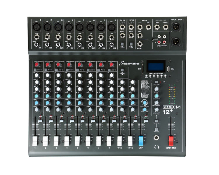 STUCLUBXS12P - Studiomaster Club XS 12 and 10CH Analogue DSP Mixer 10 Inputs or 6 Mic or 2 Stereo Image 1