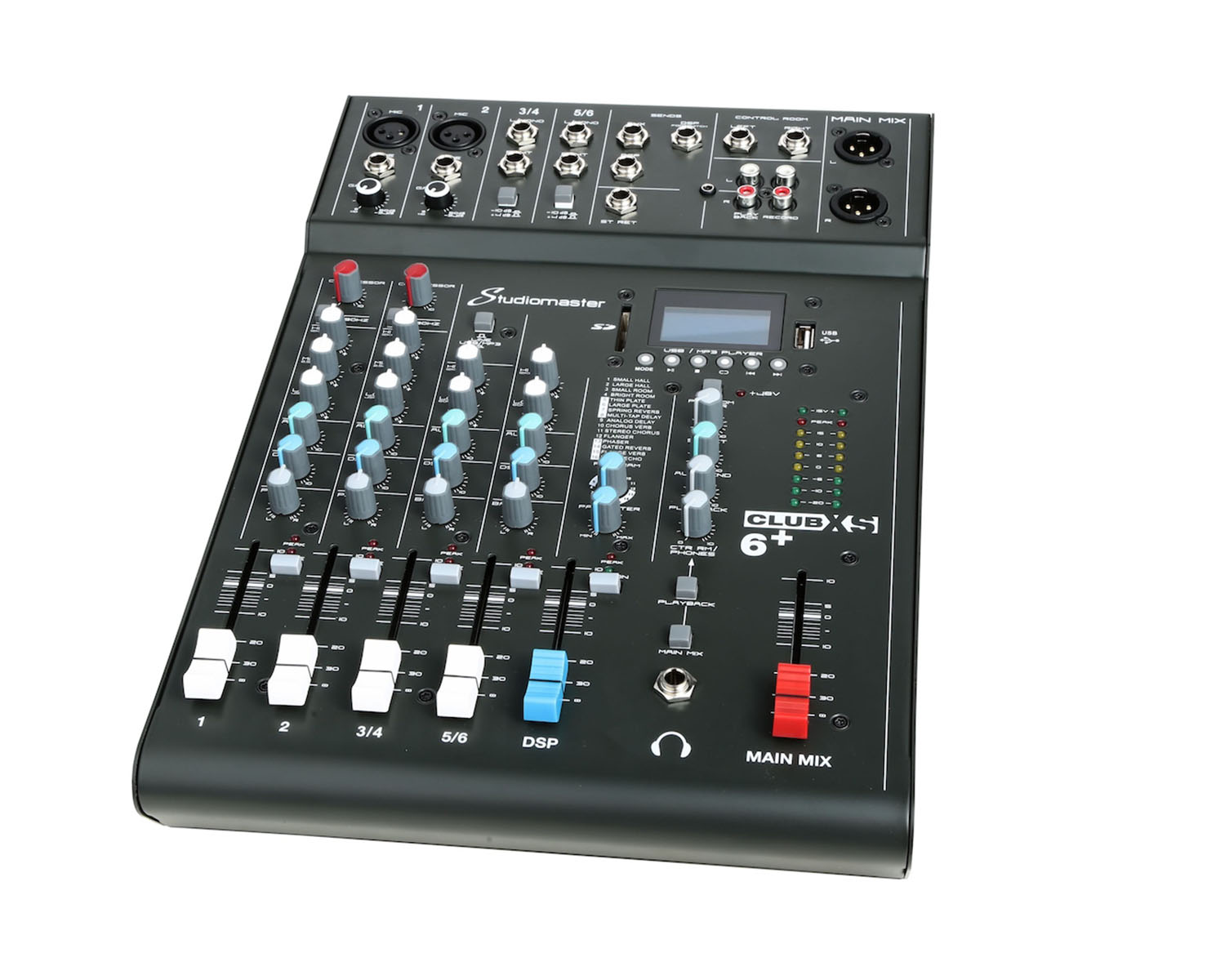 STUCLUBXS6P - Studiomaster Club XS 6 and 4CH Analogue DSP Mixer 5 Inputs or 1 Mic or 2 Stereo Image 3