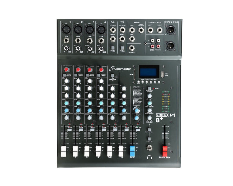STUCLUBXS8P - Studiomaster Club XS 8 and 6CH Analogue DSP Mixer 6 Inputs or 2 Mic or 2 Stereo Image 1