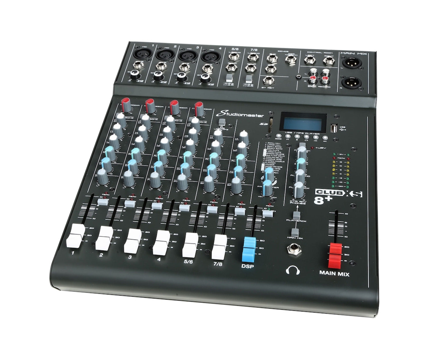 STUCLUBXS8P - Studiomaster Club XS 8 and 6CH Analogue DSP Mixer 6 Inputs or 2 Mic or 2 Stereo Image 3