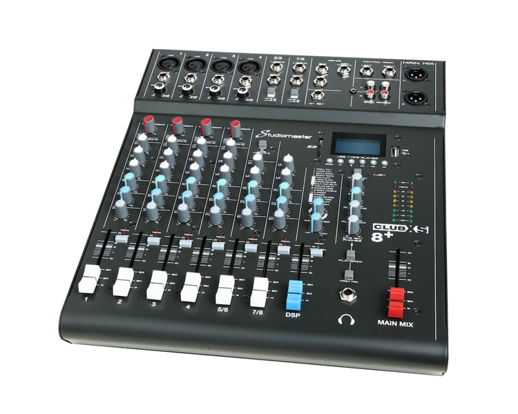 STUCLUBXS8P - Studiomaster Club XS 8 and 6CH Analogue DSP Mixer 6 Inputs or 2 Mic or 2 Stereo Image 3