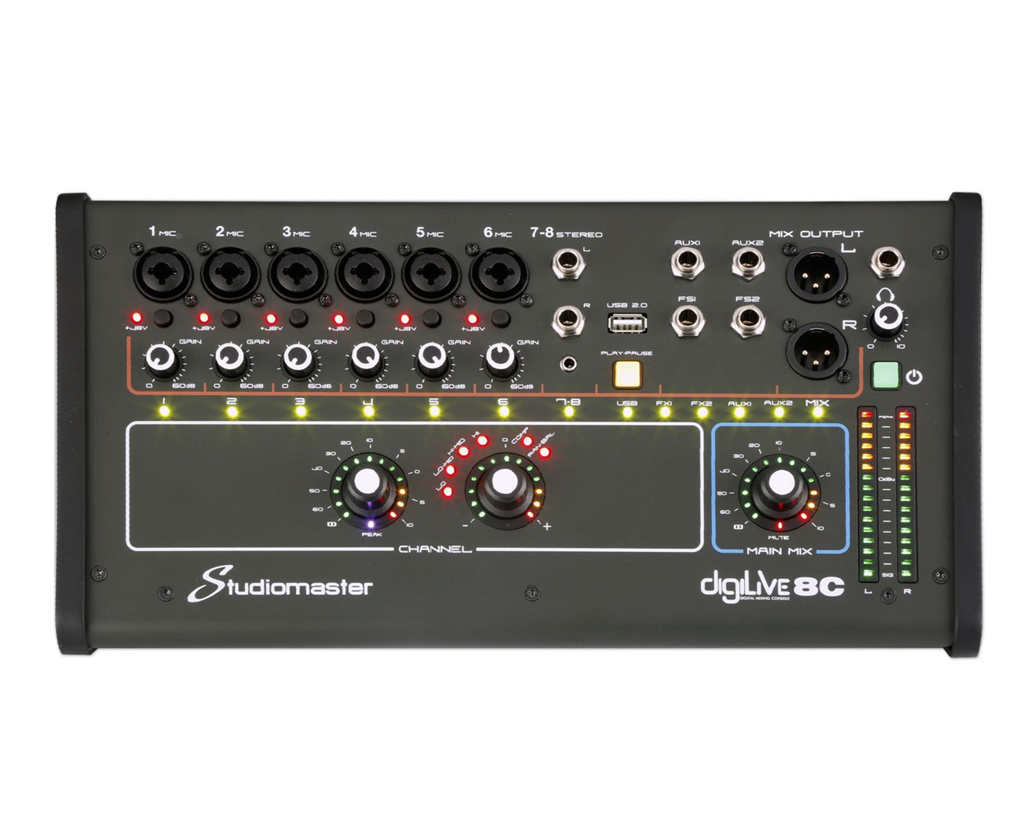 STUDIDILIVE8 - Studiomaster digiLive 8C Compact Wifi Digital Mixer 8 input or 2 Mic or 1 Stereo Image 1