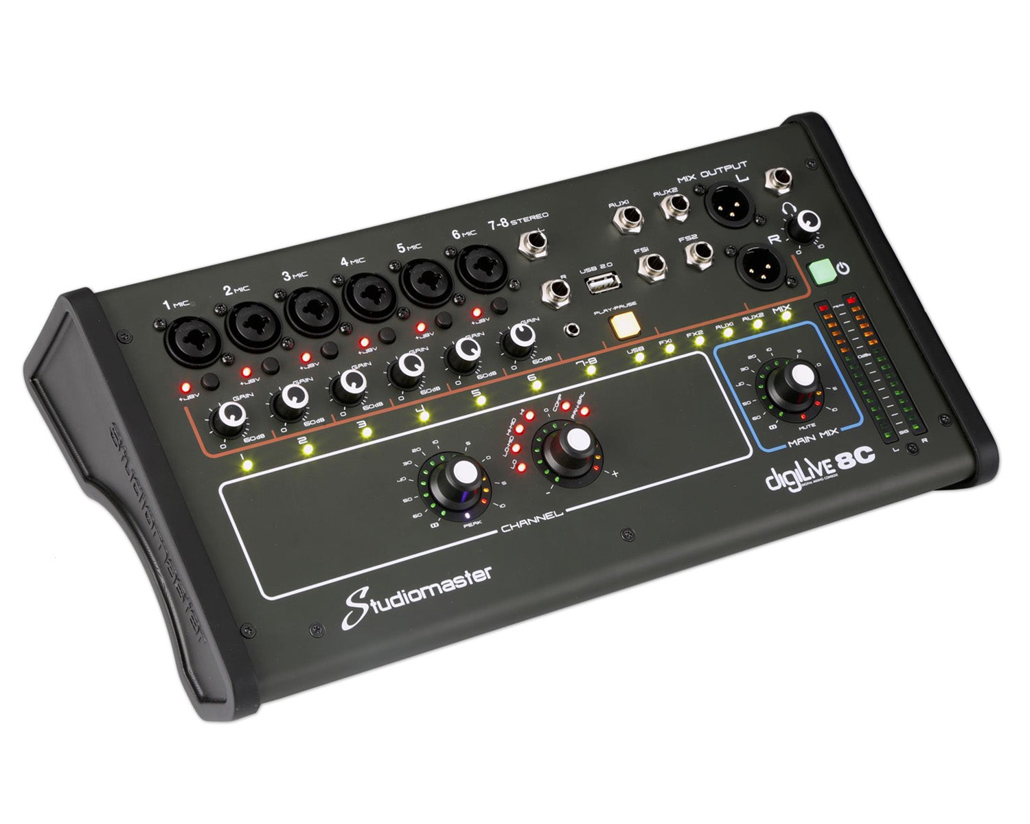 STUDIDILIVE8 - Studiomaster digiLive 8C Compact Wifi Digital Mixer 8 input or 2 Mic or 1 Stereo Image 2
