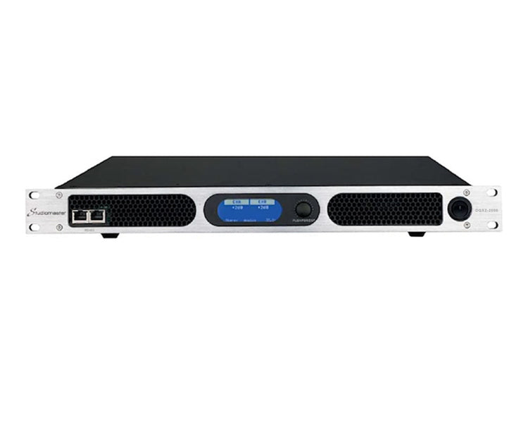 STUDQX22000 - Studiomaster DQX2 2000 Digital Power Amp with DSP 2 x 1700W @ 4ohm 1U Image 1