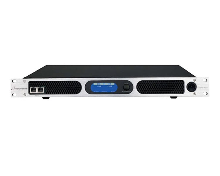 STUDQX24000 - Studiomaster DQX2 4000 Digital Power Amp with DSP 2 x 3400W @ 4ohm 1U Image 1