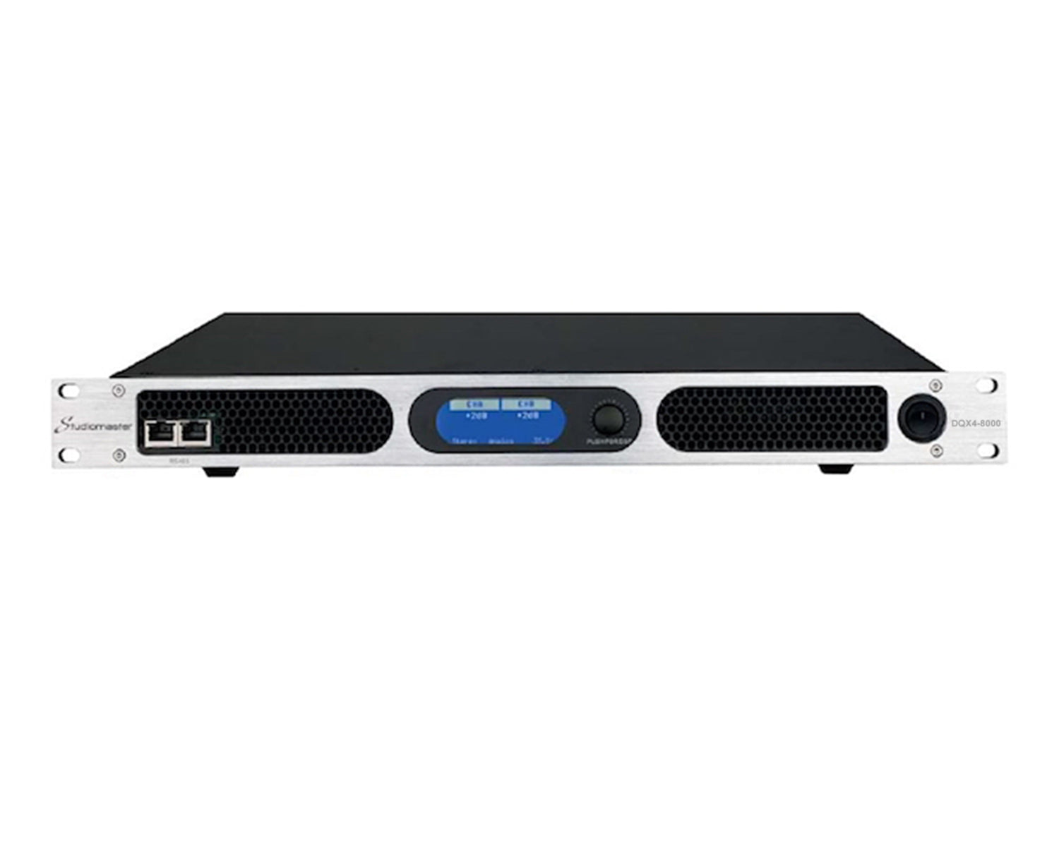 STUDQX48000 - Studiomaster DQX4 8000 Digital Power Amp with DSP 4 x 3400W @ 4ohm 1U Image 1