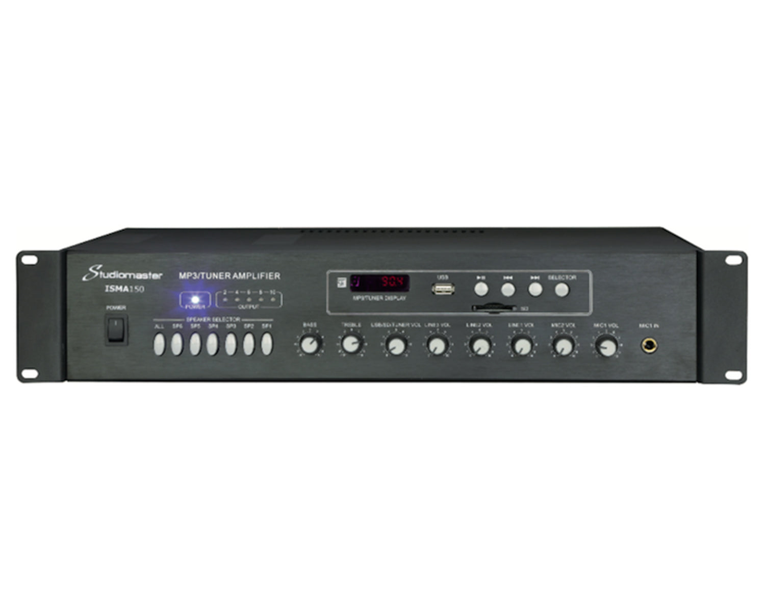 STUISMA150 - Studiomaster ISMA150 150W Mixer Amplifier and FM Tuner 4in or 6out 100V Image 1