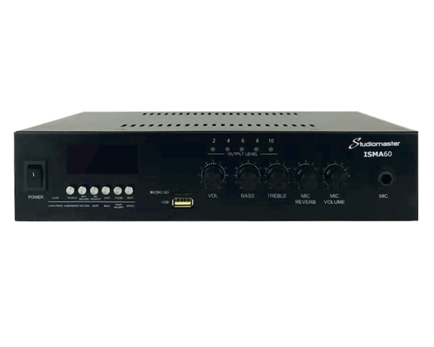 STUISMA60 - Studiomaster ISMA60 60W Mixer Amplifier and MP3 or USB or SD Playback 2in or 1out 100V Image 1