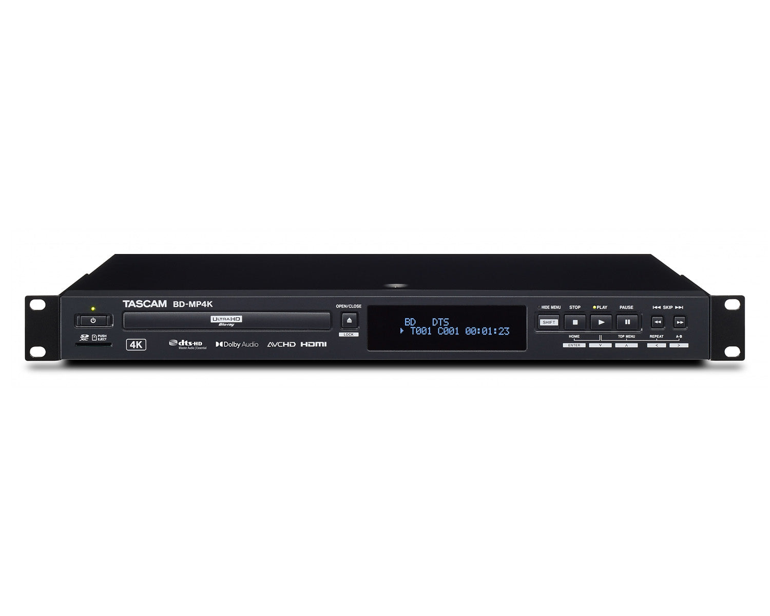 TASBDMP4K - TASCAM BD MP4K Professional Blu Ray Multimedia Player 4K or UHD 1U Image 1
