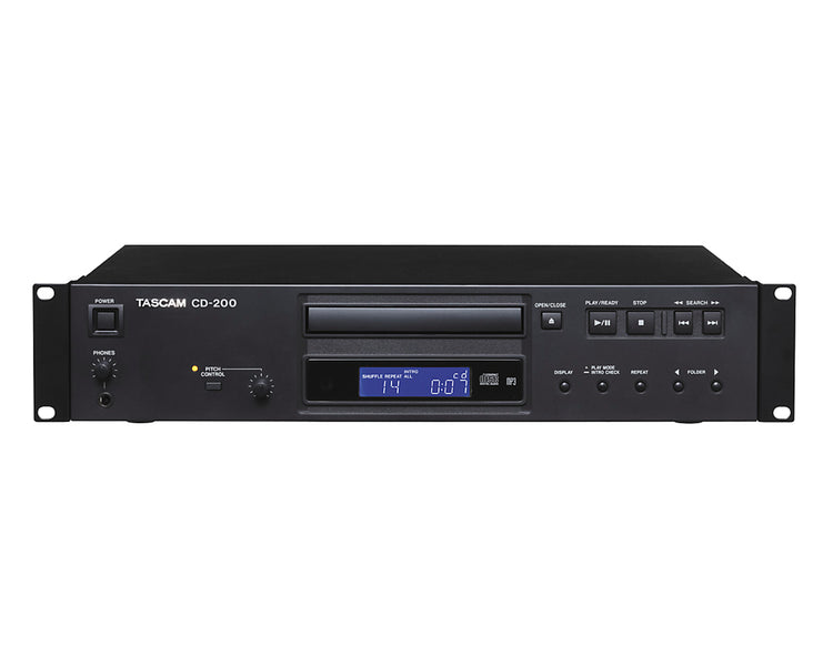 TASCD200 - TASCAM CD 200 CD Player CD or MP3 or WAV Playback with Pitch Control 2U Image 1