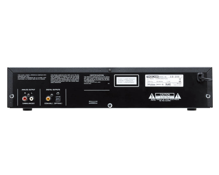 TASCD200 - TASCAM CD 200 CD Player CD or MP3 or WAV Playback with Pitch Control 2U Image 3