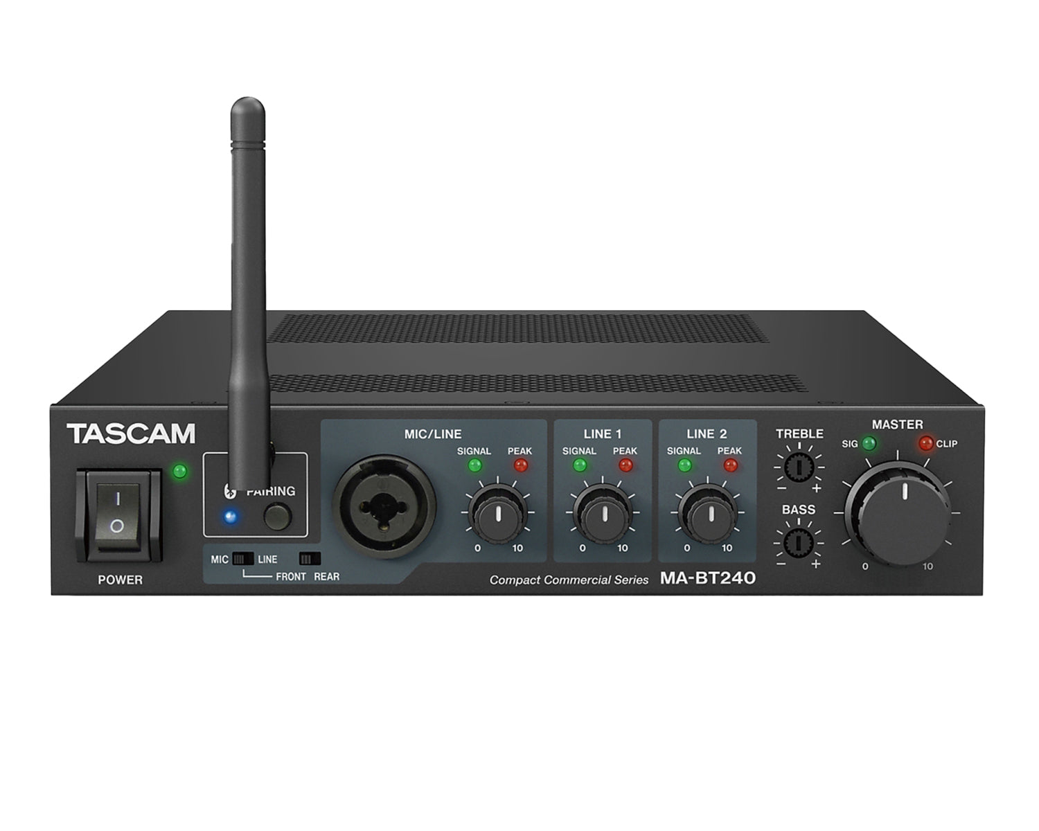 TASMABT240 - TASCAM MA BT240 Bluetooth Mixer Amp 100V 240W Half 1U Exc AK RM05 RMK Image 1