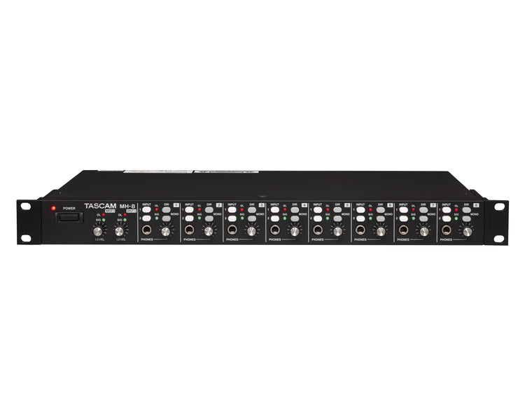 TASMH8 - TASCAM MH 8 8CH Stage or Studio Stereo Headphone Amplifier 2in 8out 1U Image 1