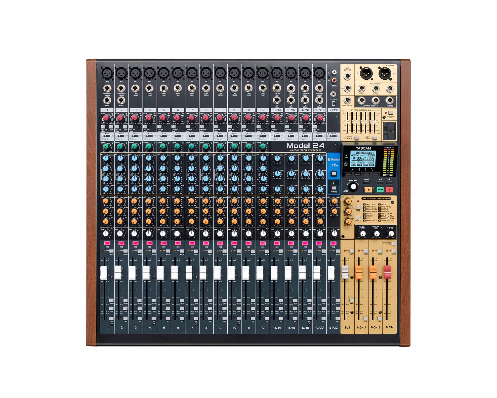 TASMODEL24 - TASCAM Model 24 22 Channel Analogue Mixer with 24 Track Digital Recorder Image 3