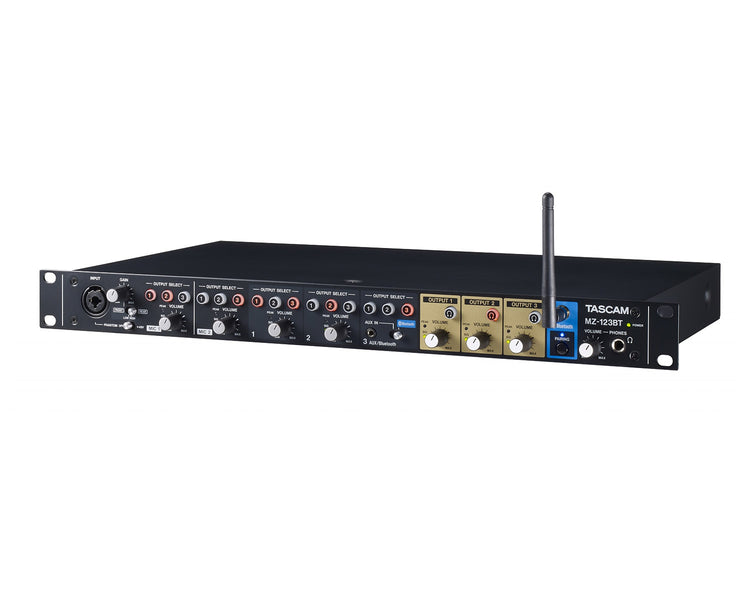 TASMZ123BT - TASCAM MZ 123BT 3 Zone Compact Audio Mixer with Bluetooth 1U Image 2