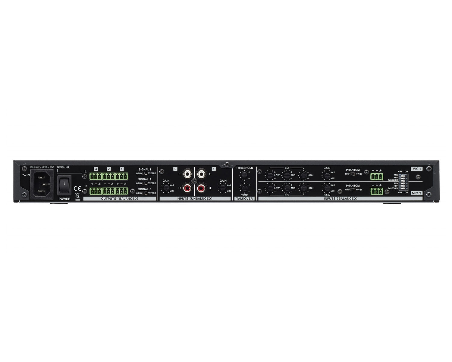 TASMZ123BT - TASCAM MZ 123BT 3 Zone Compact Audio Mixer with Bluetooth 1U Image 3