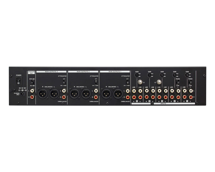 TASMZ223 - TASCAM MZ 223 3 Zone Install Mixer with 5 Line and 2 Mic Inputs 2U Image 2