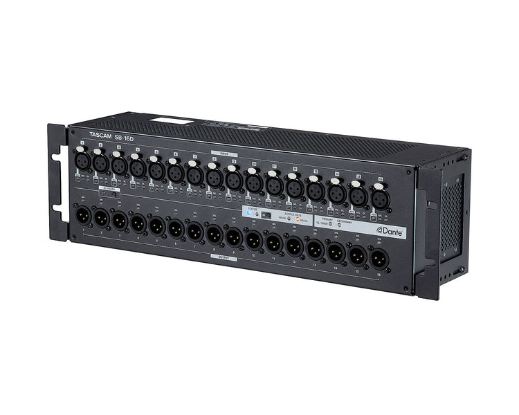TASSB16D - TASCAM SB 16D Portable or Rack Mounted 16in or 16out Stage Box with Dante 3U Image 4