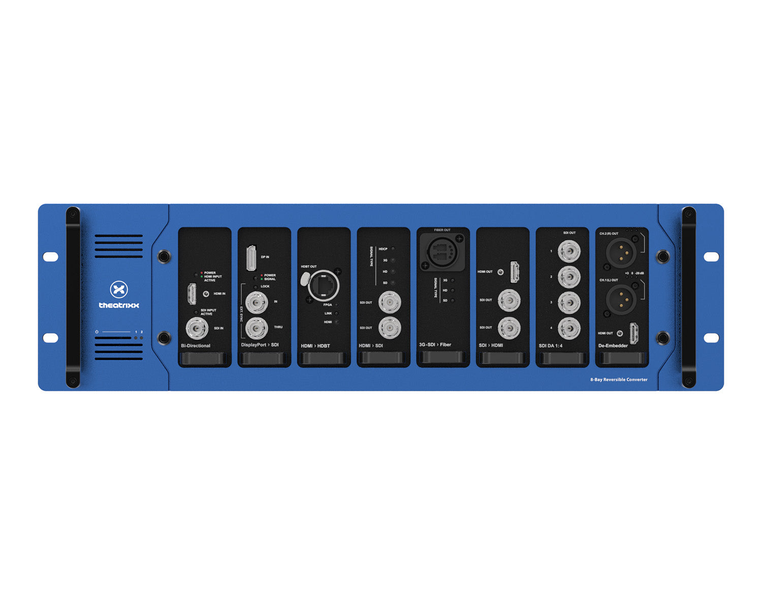 THERF8 - Theatrixx xVision RF8 Reversible 8 Bay Powered Video Converter Chassis 3U Image 5