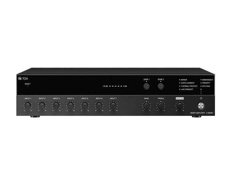 TOAA3624D - TOA A 3624D 240W Digital Mixer Amplifier 2 Zone or 7 Inputs Image 1