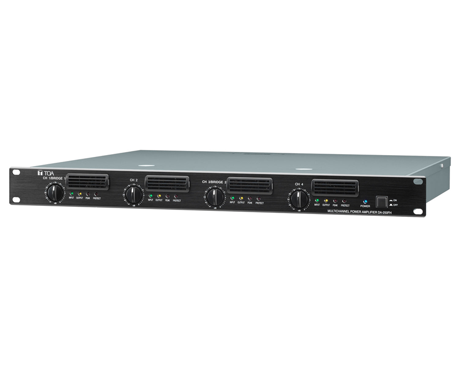 TOADA250FH - TOA DA250FH Quad Digital Power Amp 4x250W 100V 1U Image 1