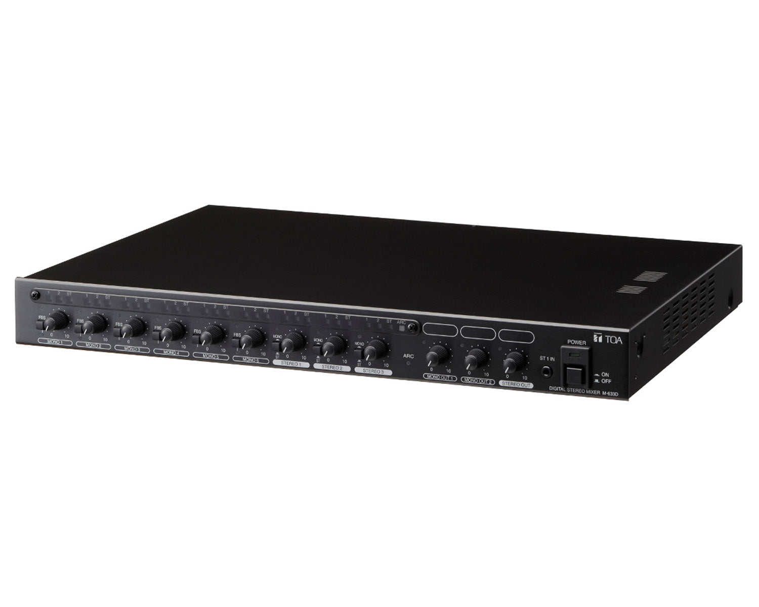 TOAM633D - TOA M633D 12 Input 3 Output One Touch Digital Stereo Mixer 1U Image 1