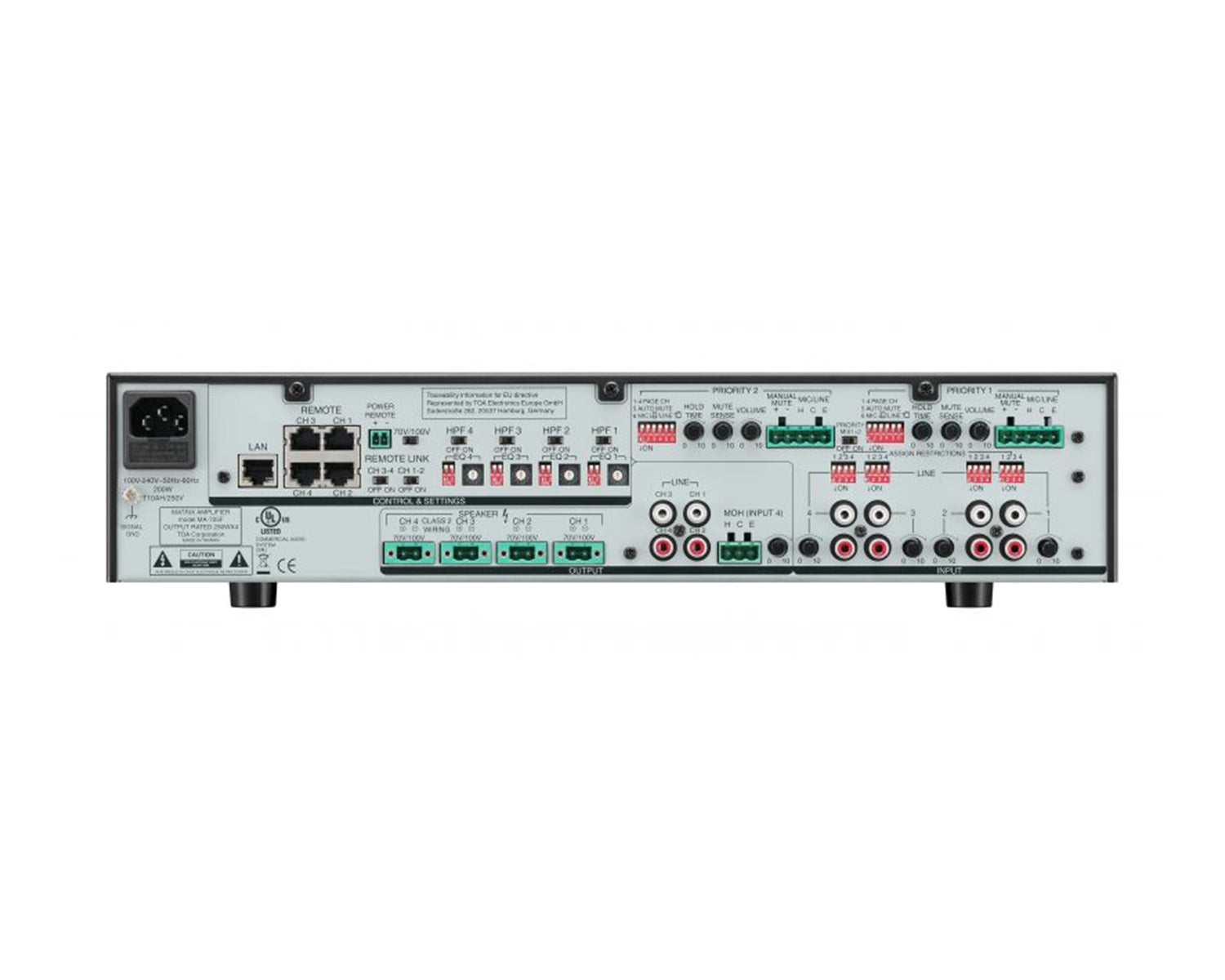 TOAMA725F - TOA MA725F Class D Multi Channel Matrix Amplifier 250W 70V or 100V Image 2