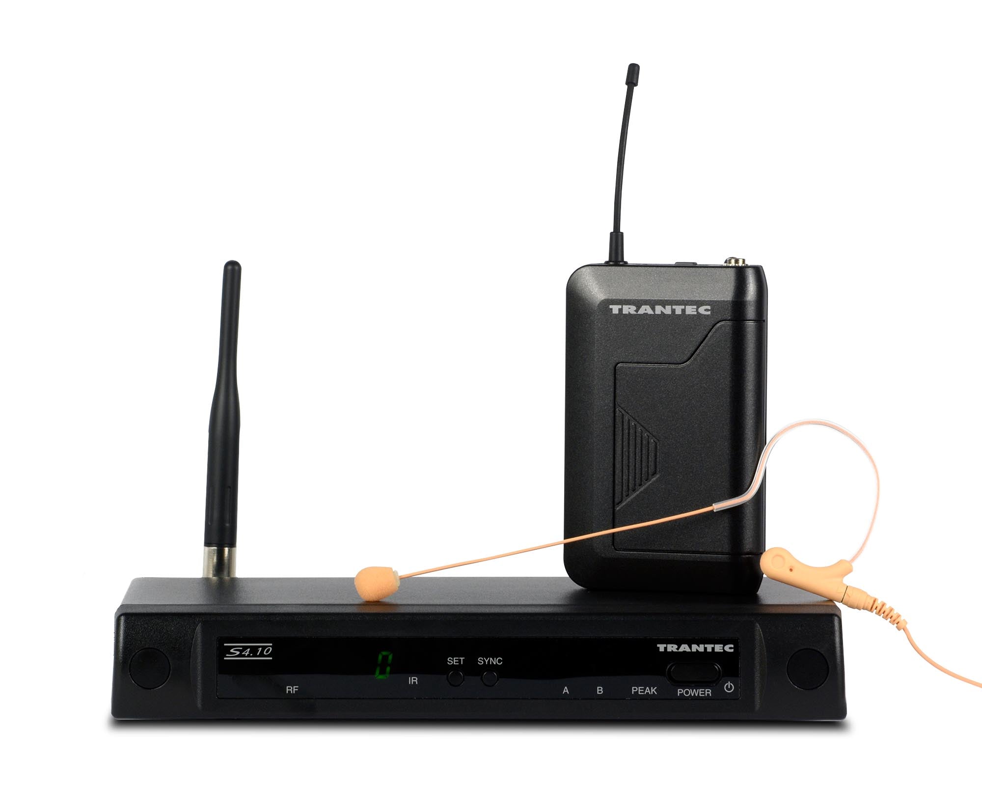 TRAS410E38 - Trantec S4.10E UHF Earworn System with EM77 Single Ear Mic CH38 Image 1