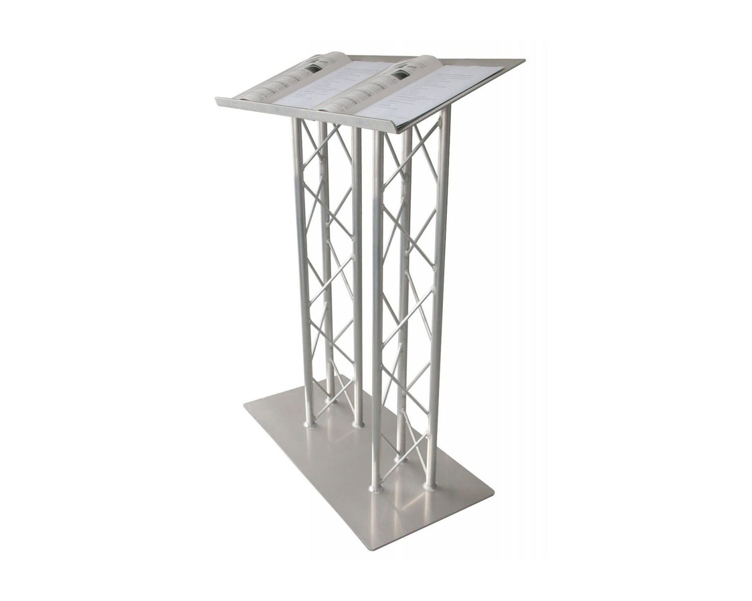 TRI100DLA - Trilite by OPTI 100 Series Double Truss Lectern in Natural Aluminium Finish Image 1