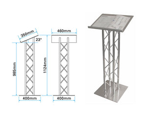 TRI100QLA - Trilite by OPTI 100 Series Quad Truss Lectern in Natural Aluminium Finish Image 2