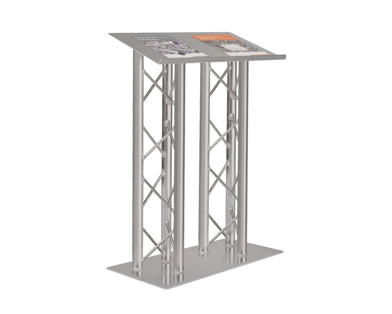 TRI200DLA - Trilite by OPTI 200 Series Double Truss Lectern in Natural Aluminium Finish Image 1