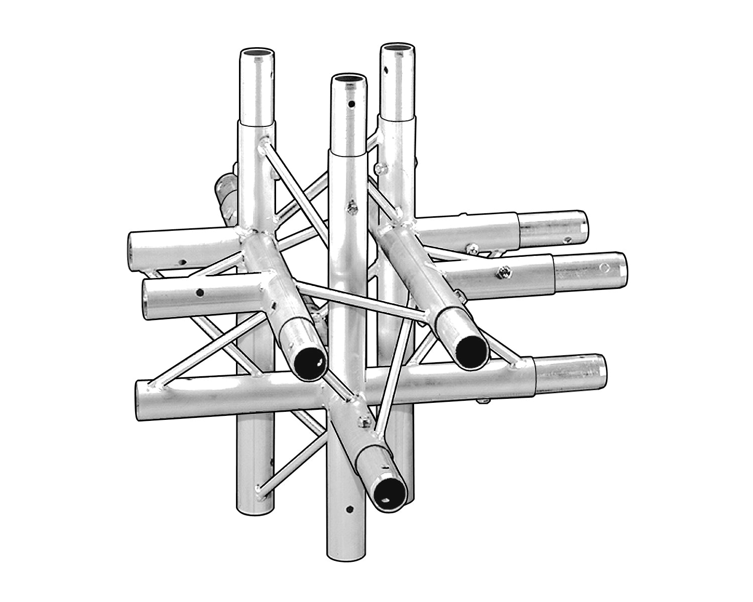 TRI2TJ690D - Trilite by OPTI 200 Truss Junct 6 Way 90degree Apex Down Image 1