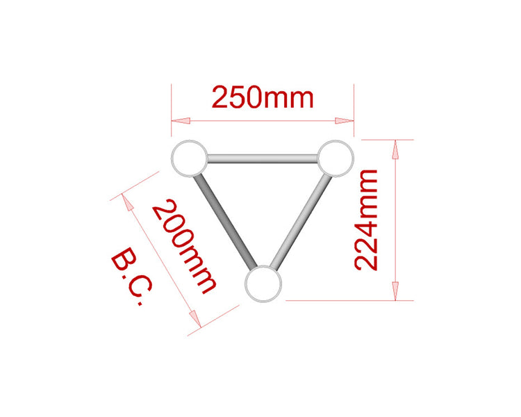 TRI2TR2000B - Trilite by OPTI 200 Truss Length 2m 2TR2000 BLACK Image 2