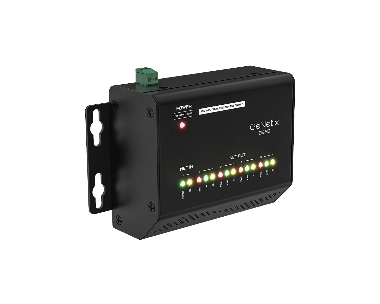 GeNetix GS5D 5-Port PoE Unmanaged Network Switch DIN Rail Mount