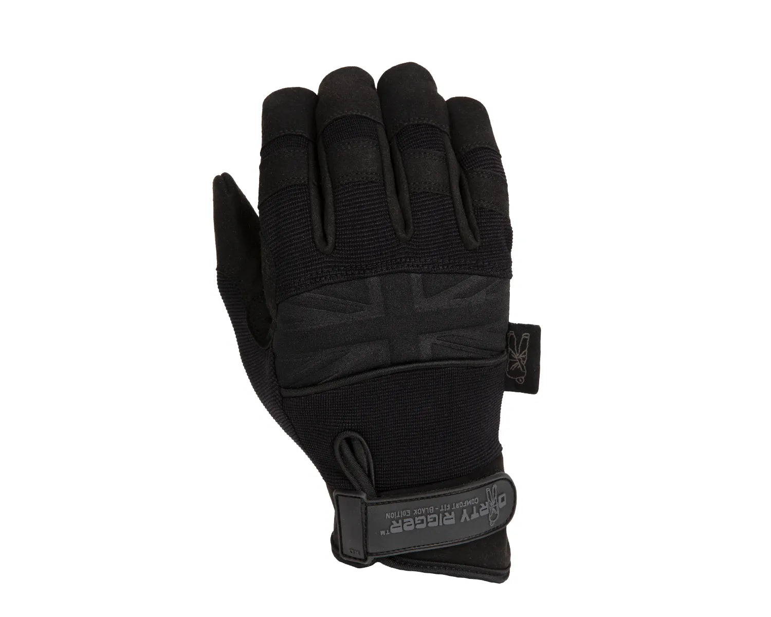 Comfort Fit Mens Full Finger Rigging / Loader Gloves Black (L)