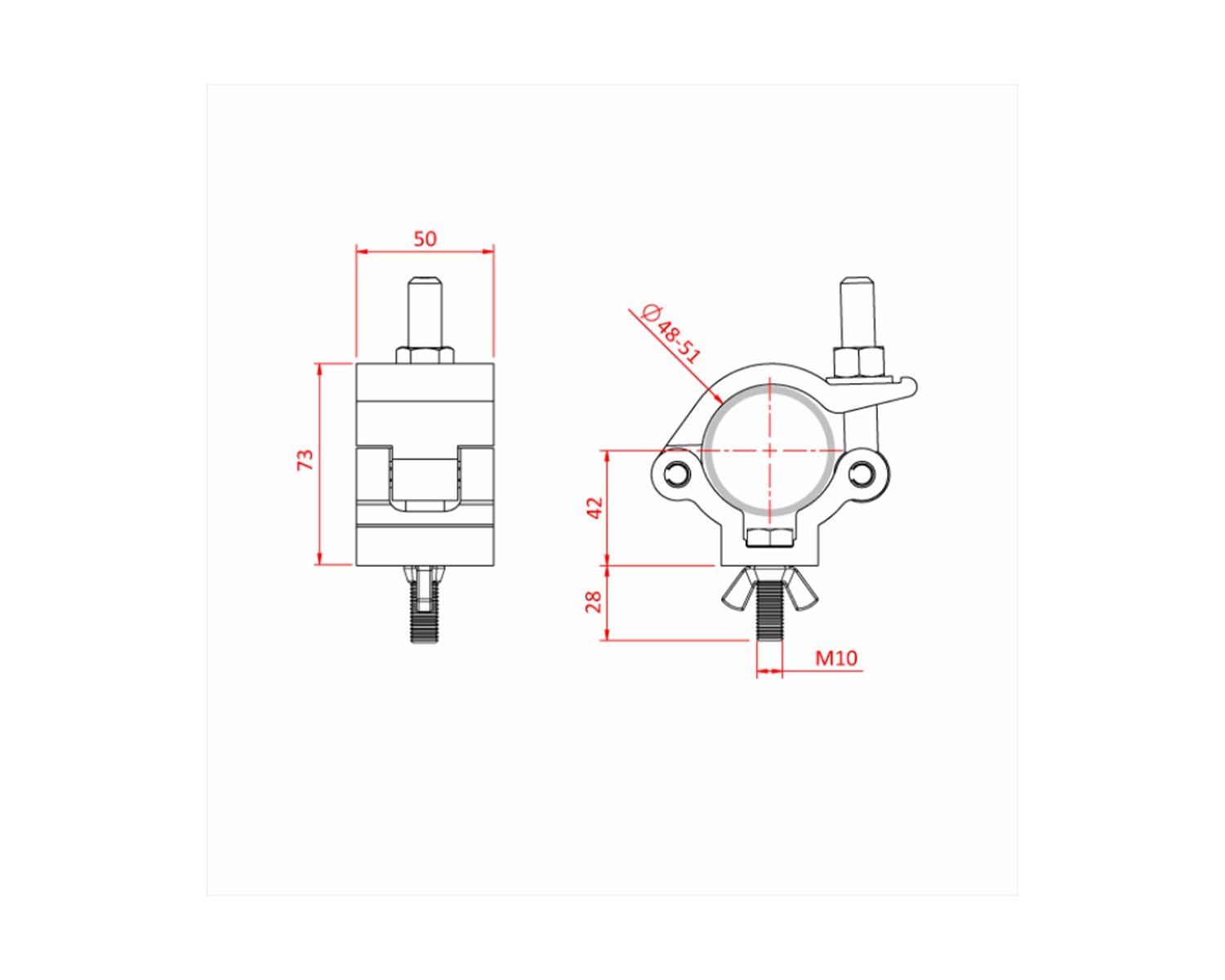 IP58106 All Weather Lightweight Half Coupler 48-51mm WLL 500kg Sv