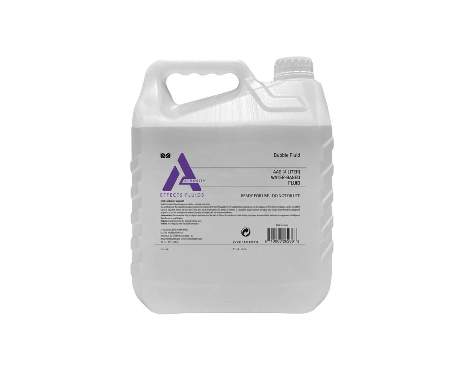 Atmosity AAB-4L Water-Based Bubble Fluid 4-Litre Bottle
