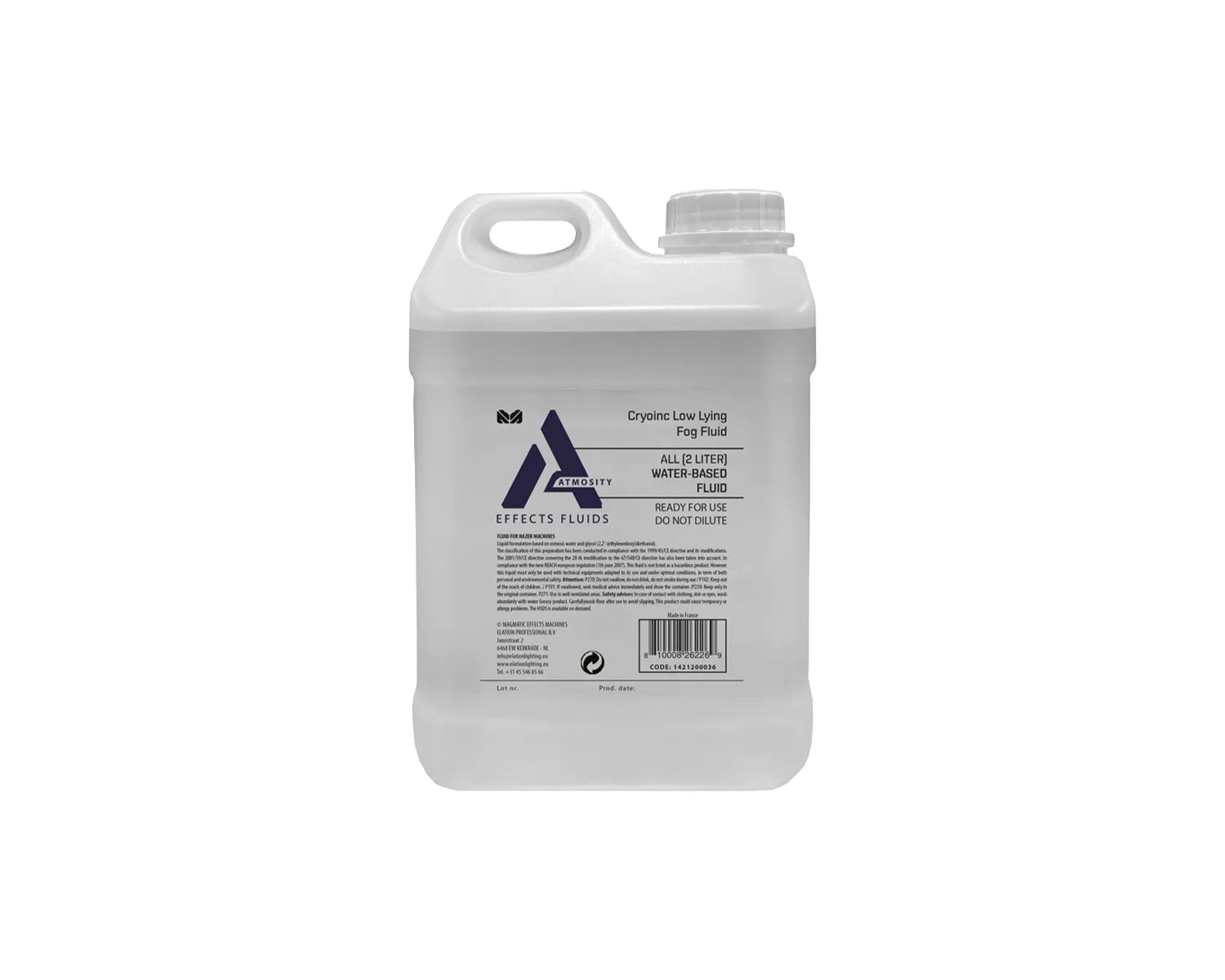 Atmosity ALL-2L Water-Based Cryogenic Low-Lying Fog Fluid 2-Litre