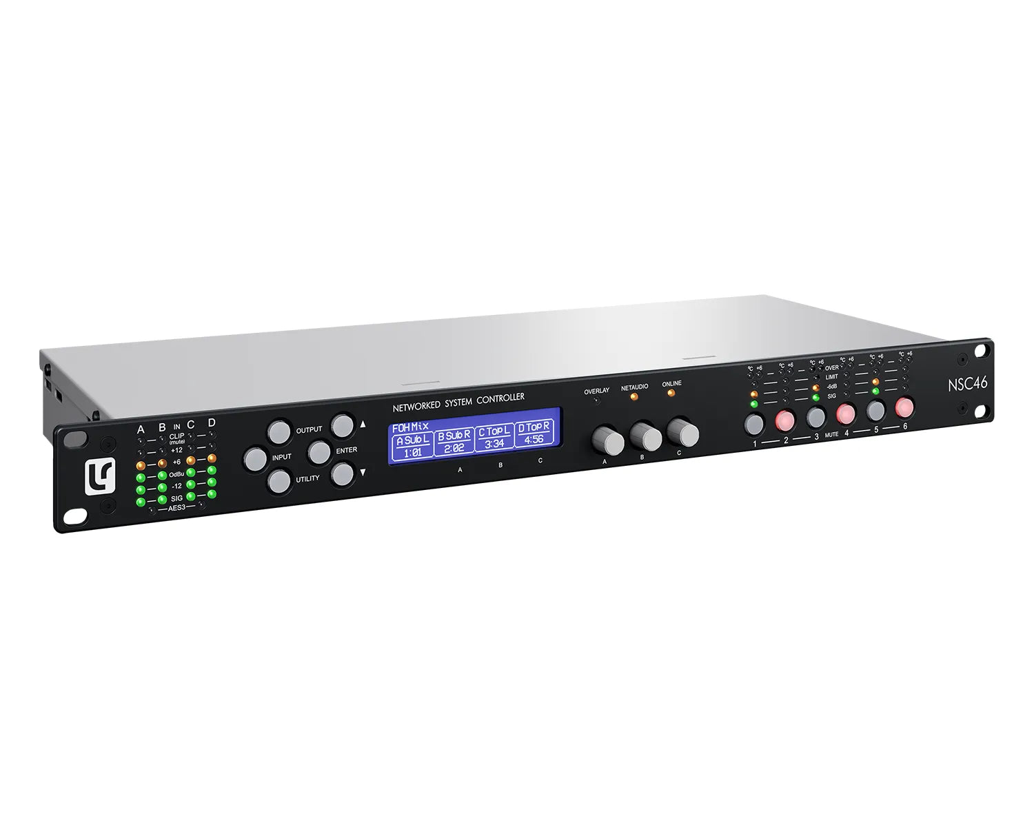 NSC46 4 In/6 Out Networked System Controller 96kHz DSP 1U