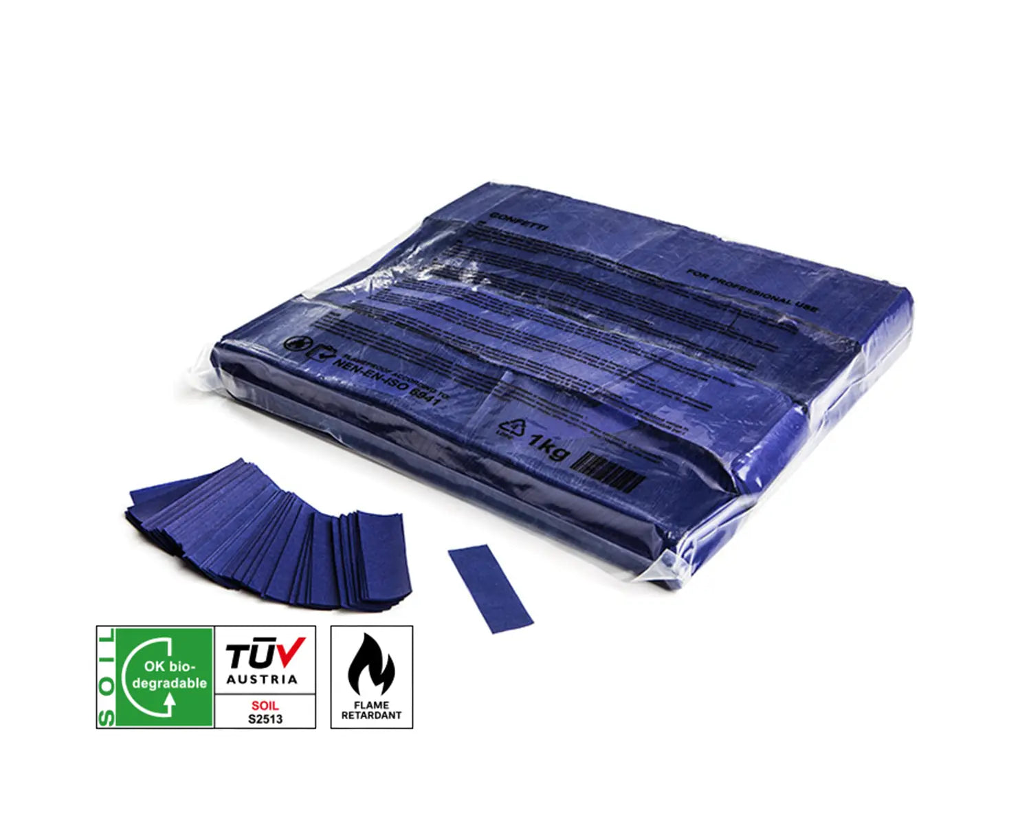Slowfall Biodegradable Confetti Rectangles 55 x 17 mm Dark Blue
