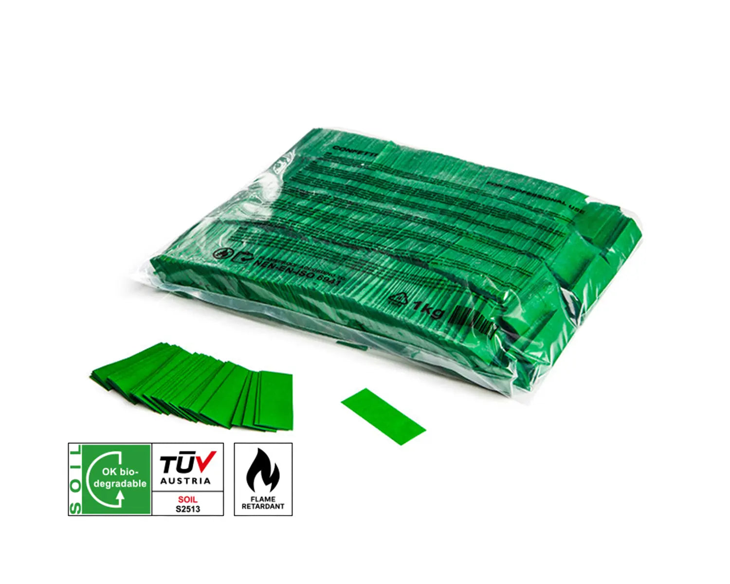 Slowfall Biodegradable Confetti Rectangles 55 x 17 mm Dark Green